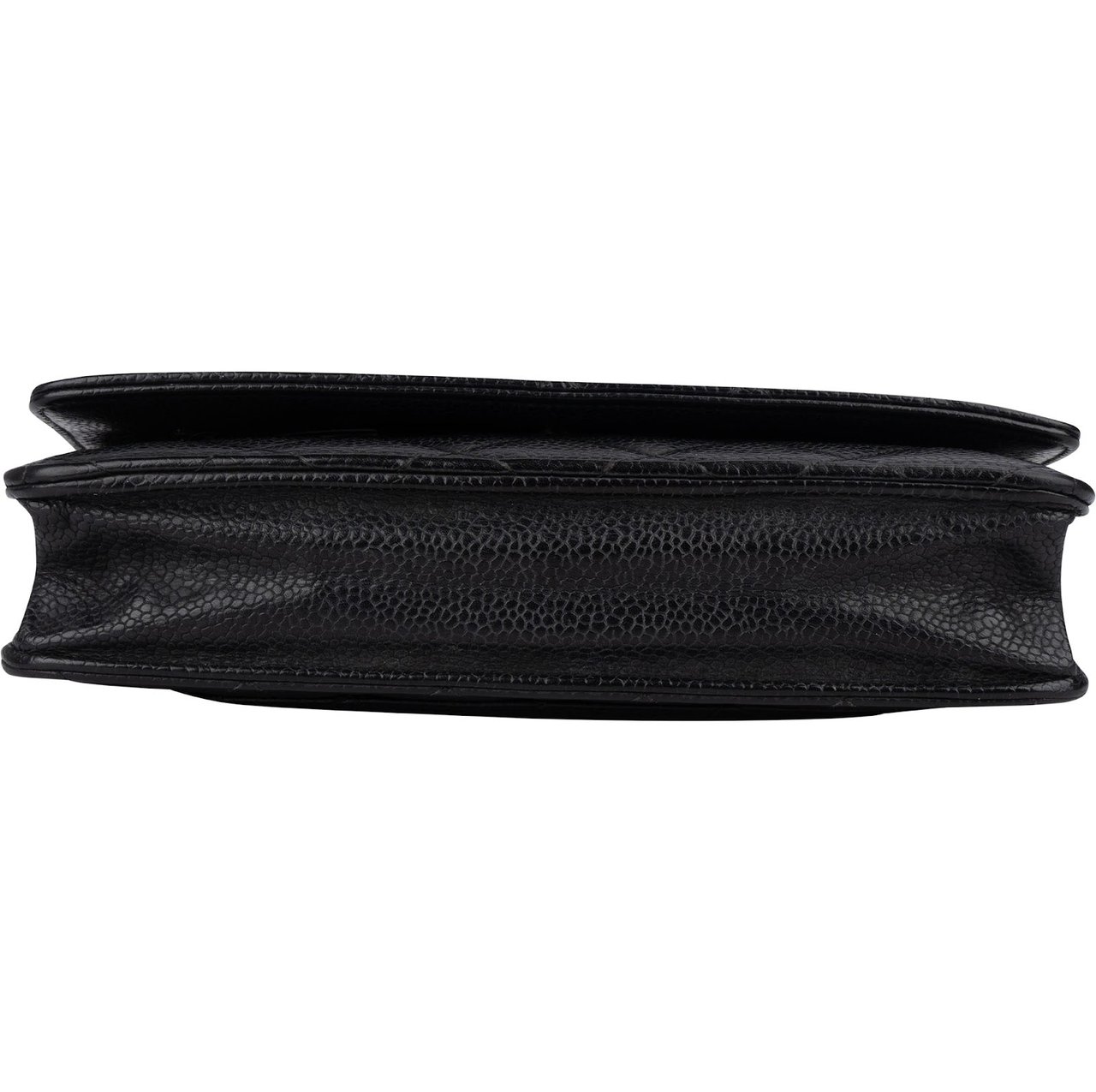 Chanel Quilted Caviar Leather Wallet On Chain Crossbody Bag Zwart