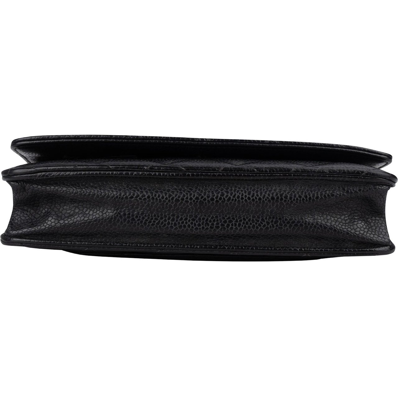 Chanel Quilted Caviar Leather Wallet On Chain Crossbody Bag Zwart