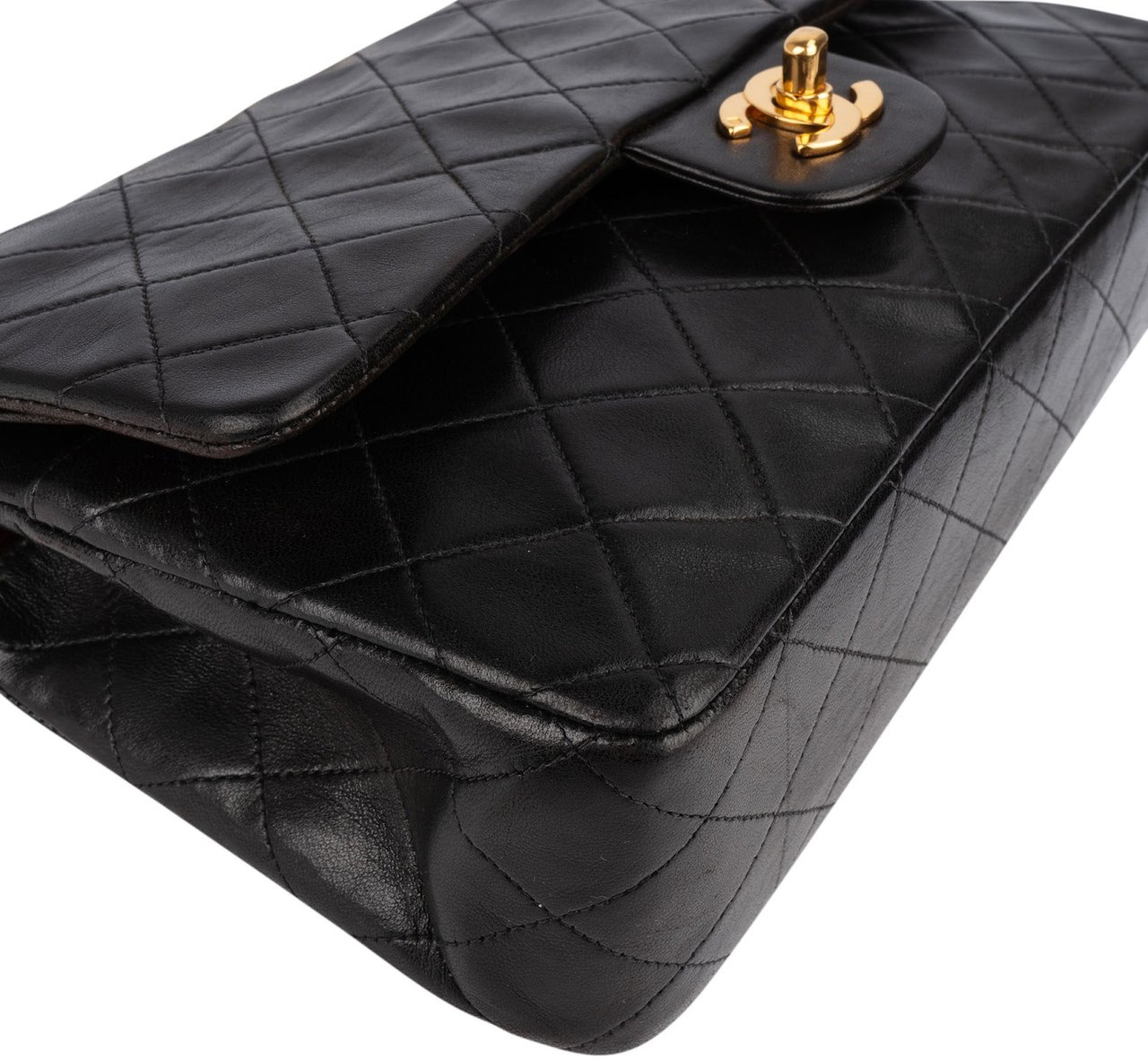 Chanel Chanel Quilted Lambskin 24K Gold Medium Double Flap Crossbody Bag Bruin