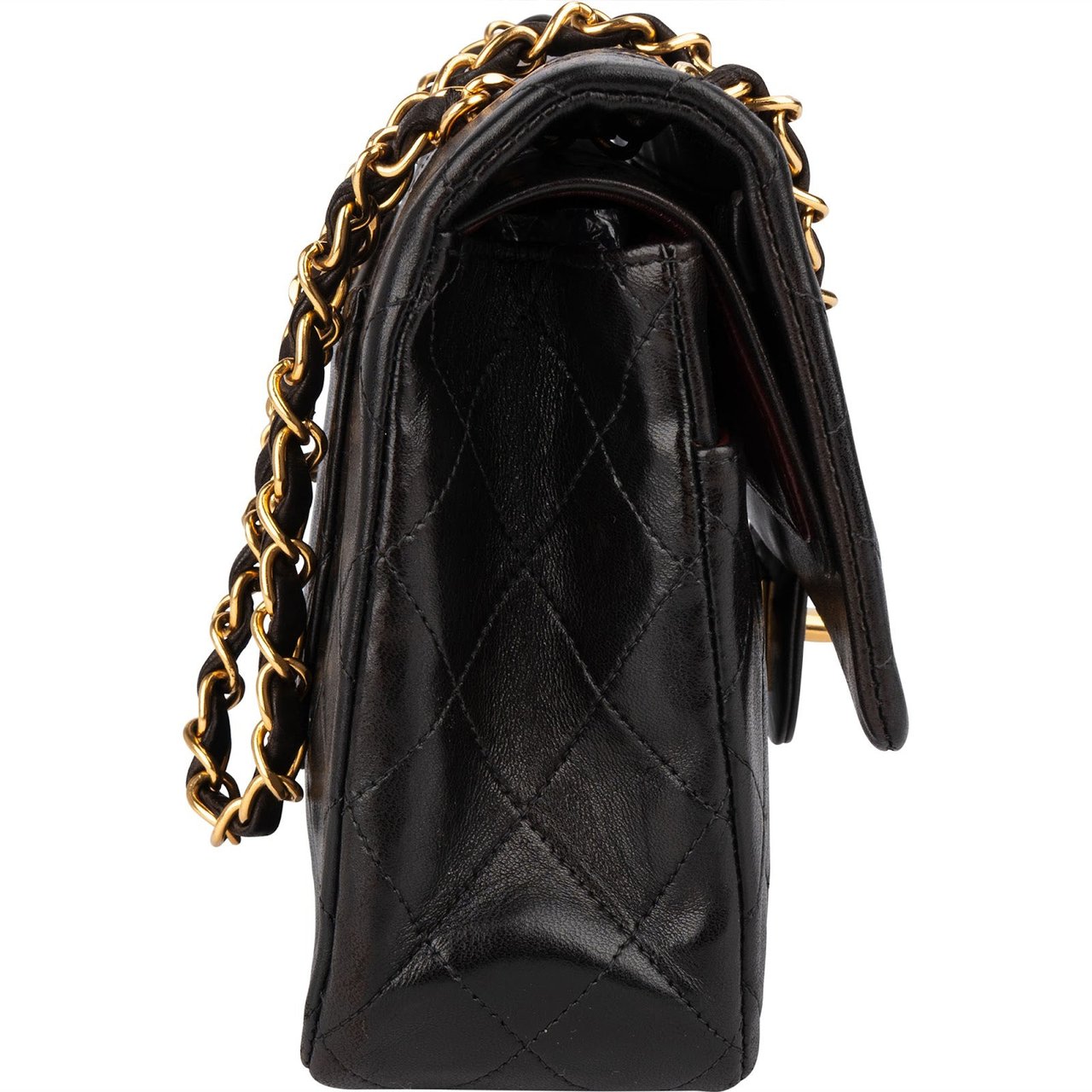 Chanel Chanel Quilted Lambskin 24K Gold Medium Double Flap Crossbody Bag Bruin