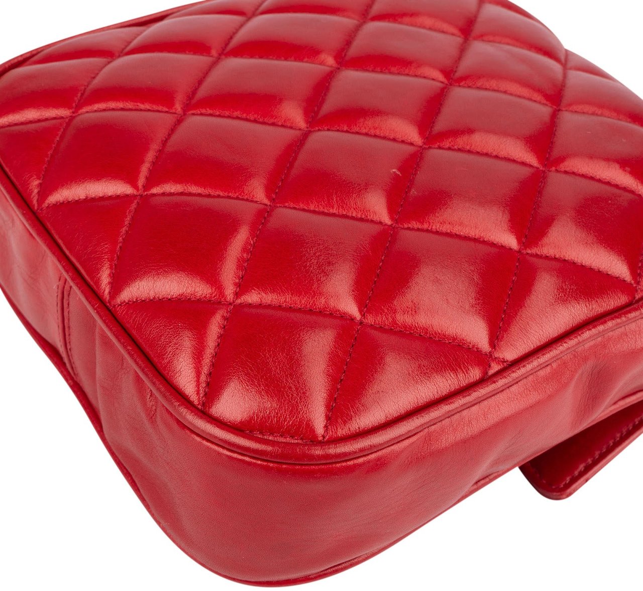 Chanel Chanel Quilted Lambskin CC Mini Single Flap Crossbody Bag Rood