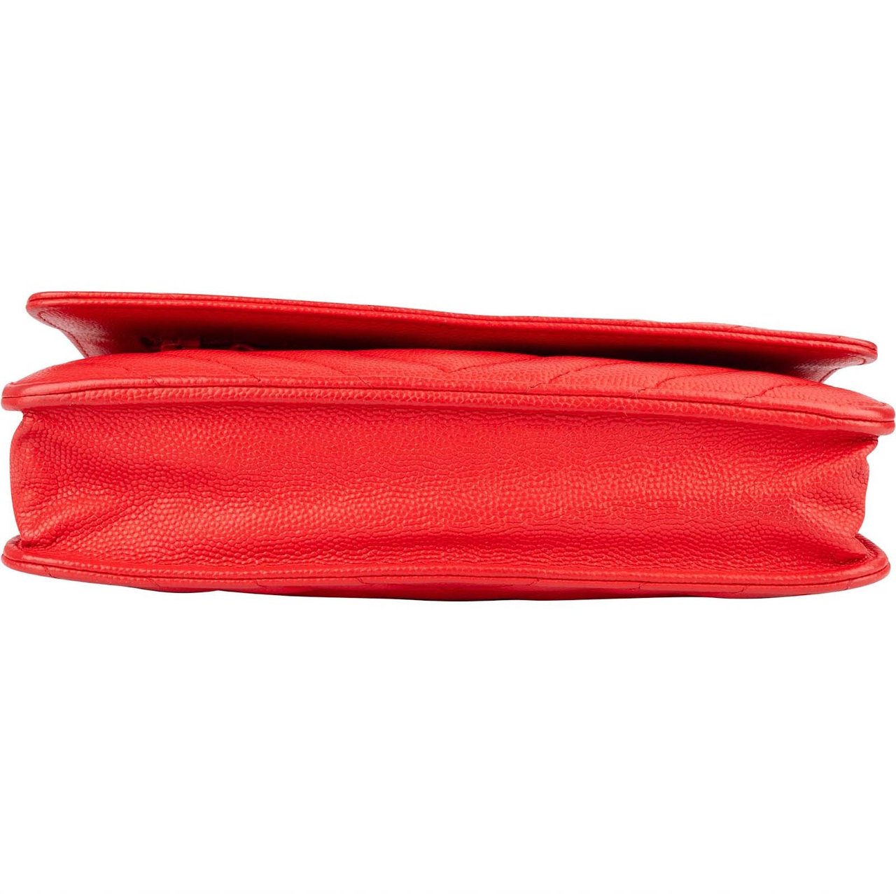 Chanel Chanel Chevron Caviar Leather Wallet On Chain Crossbody Bag Rood