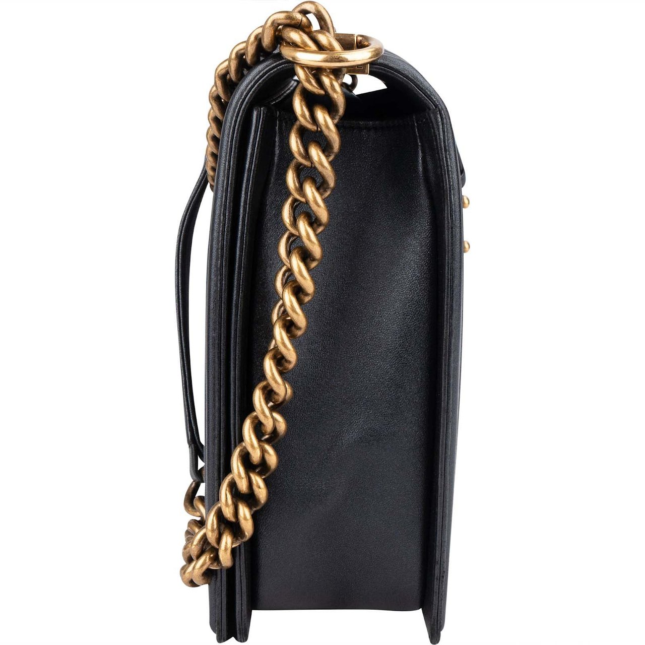 Chanel Chanel Quilted Leather Boy Single Flap Crossbody Bag Zwart