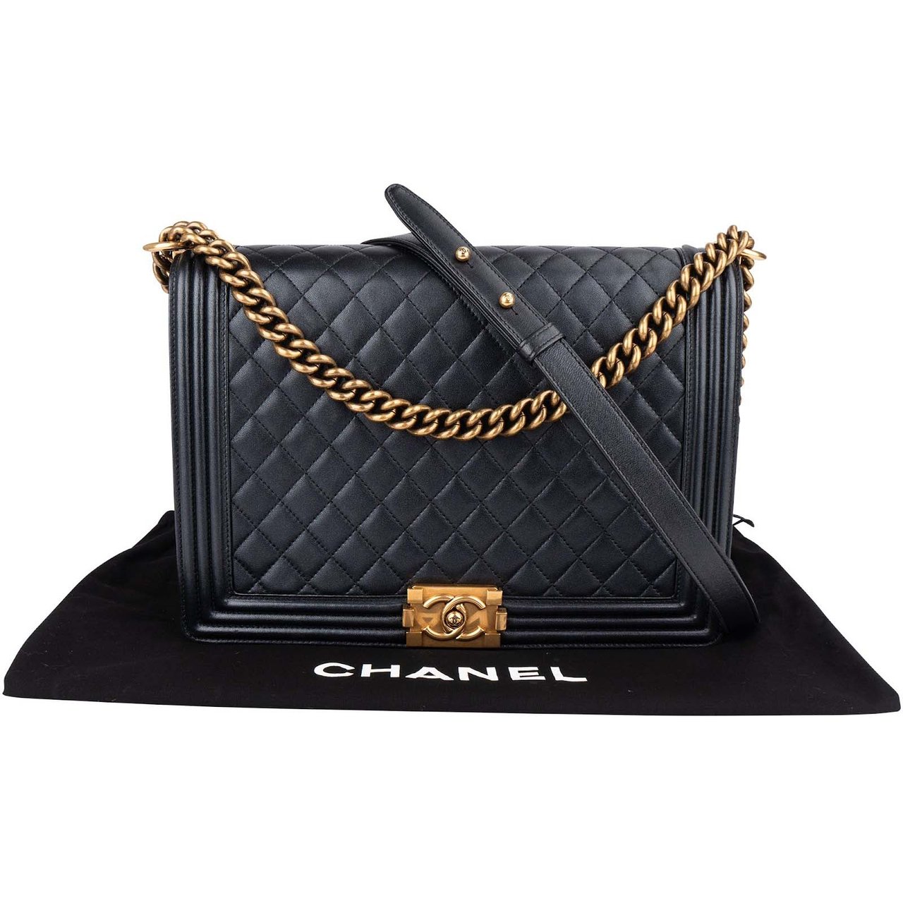 Chanel Chanel Quilted Leather Boy Single Flap Crossbody Bag Zwart