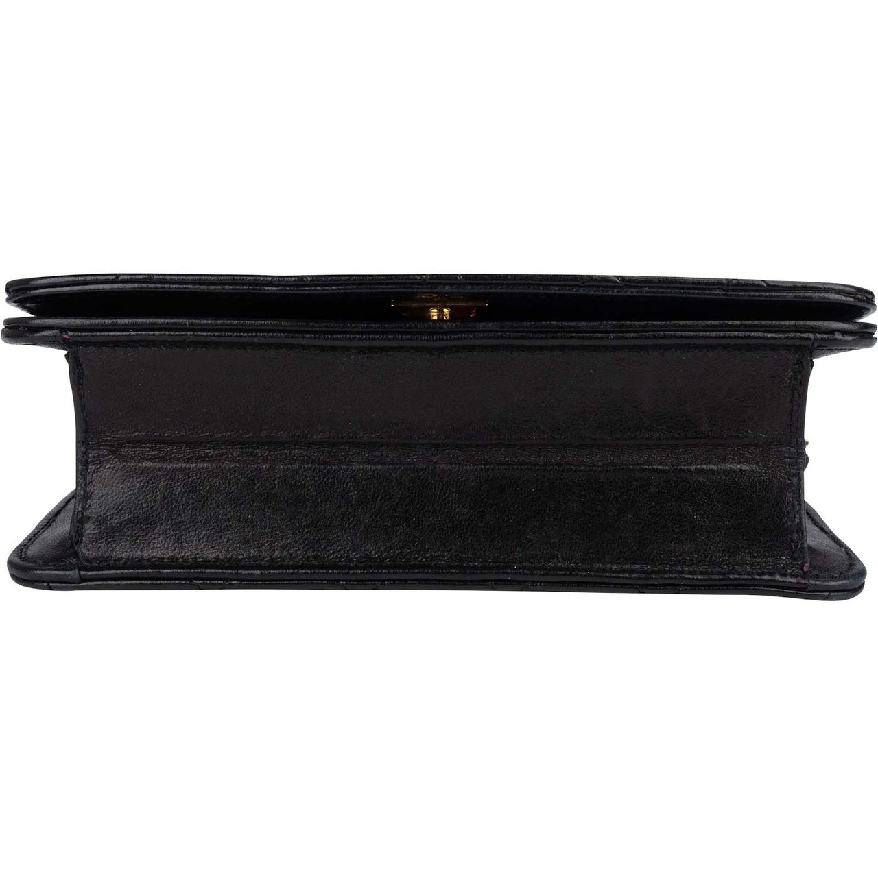 Chanel Chanel Quilted Lambskin 24K Gold Single Flap Crossbody Bag Zwart