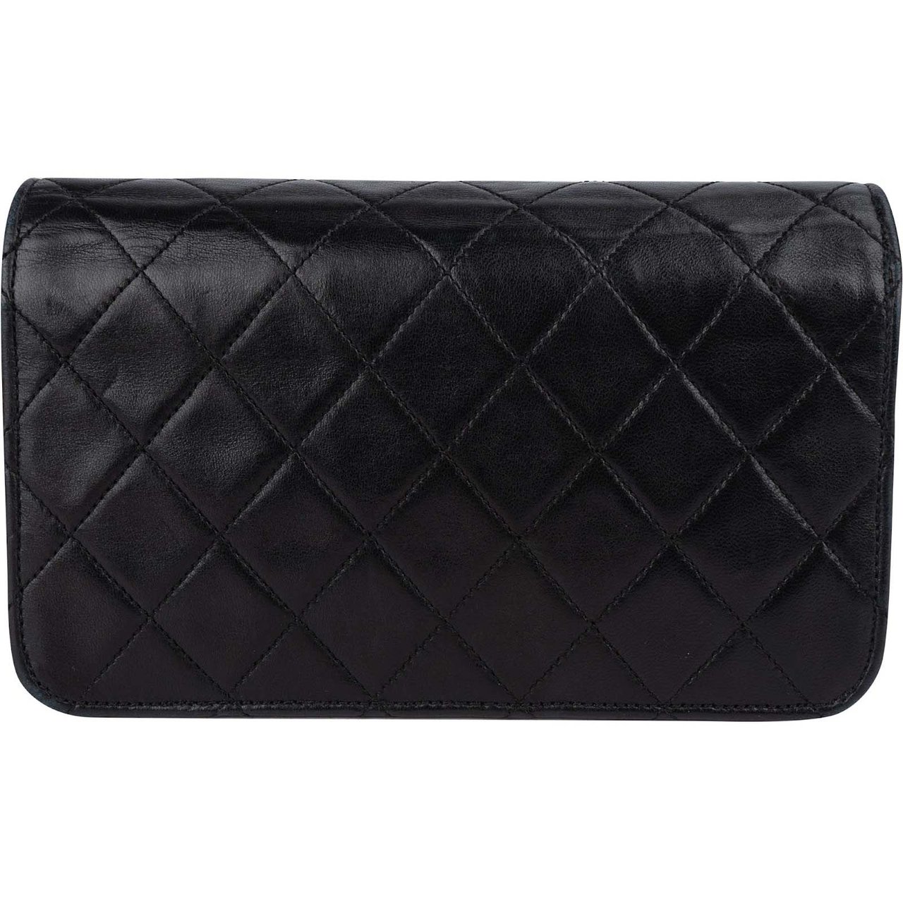 Chanel Chanel Quilted Lambskin 24K Gold Single Flap Crossbody Bag Zwart