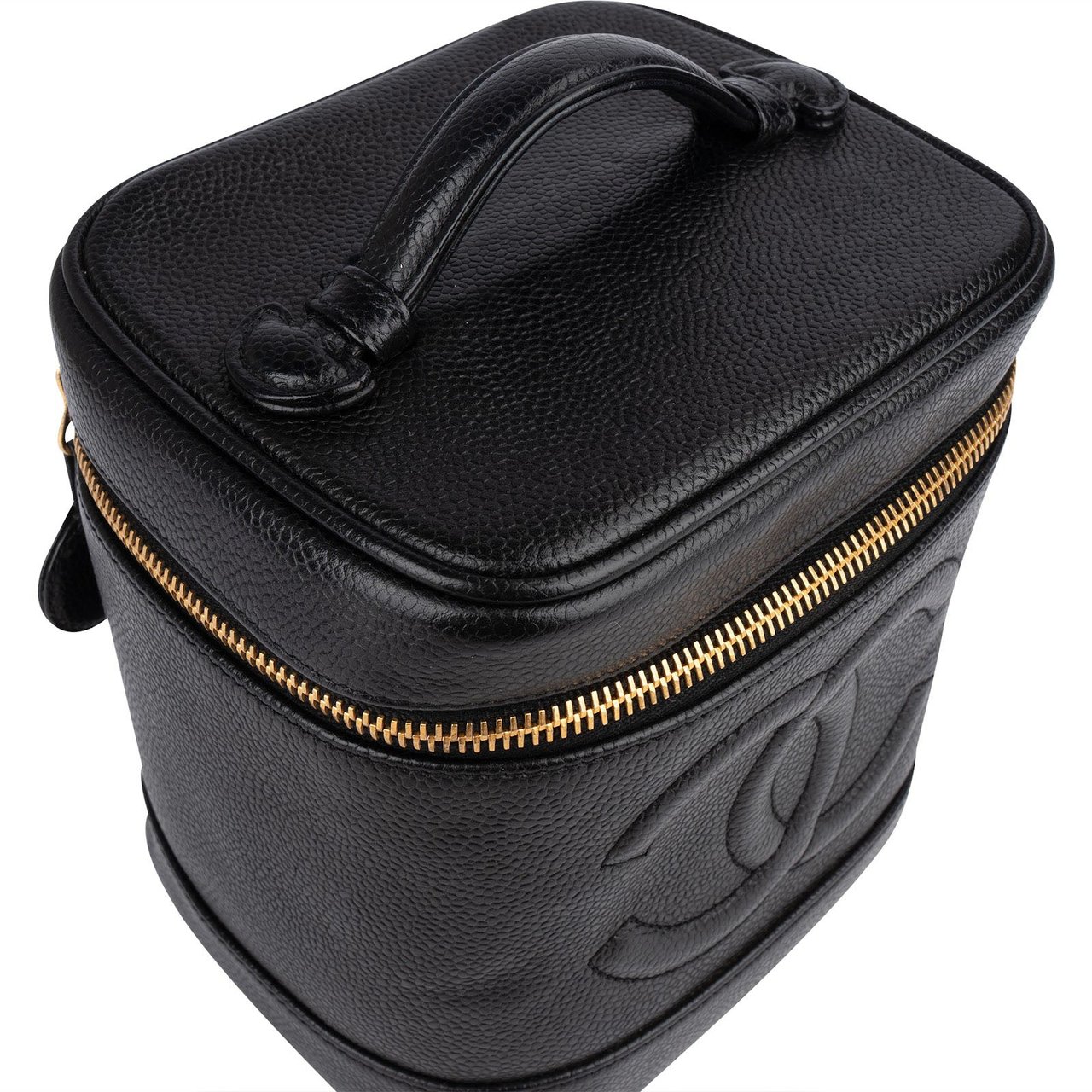 Chanel Chanel Caviar Leather CC Vanity Case Handbag Zwart