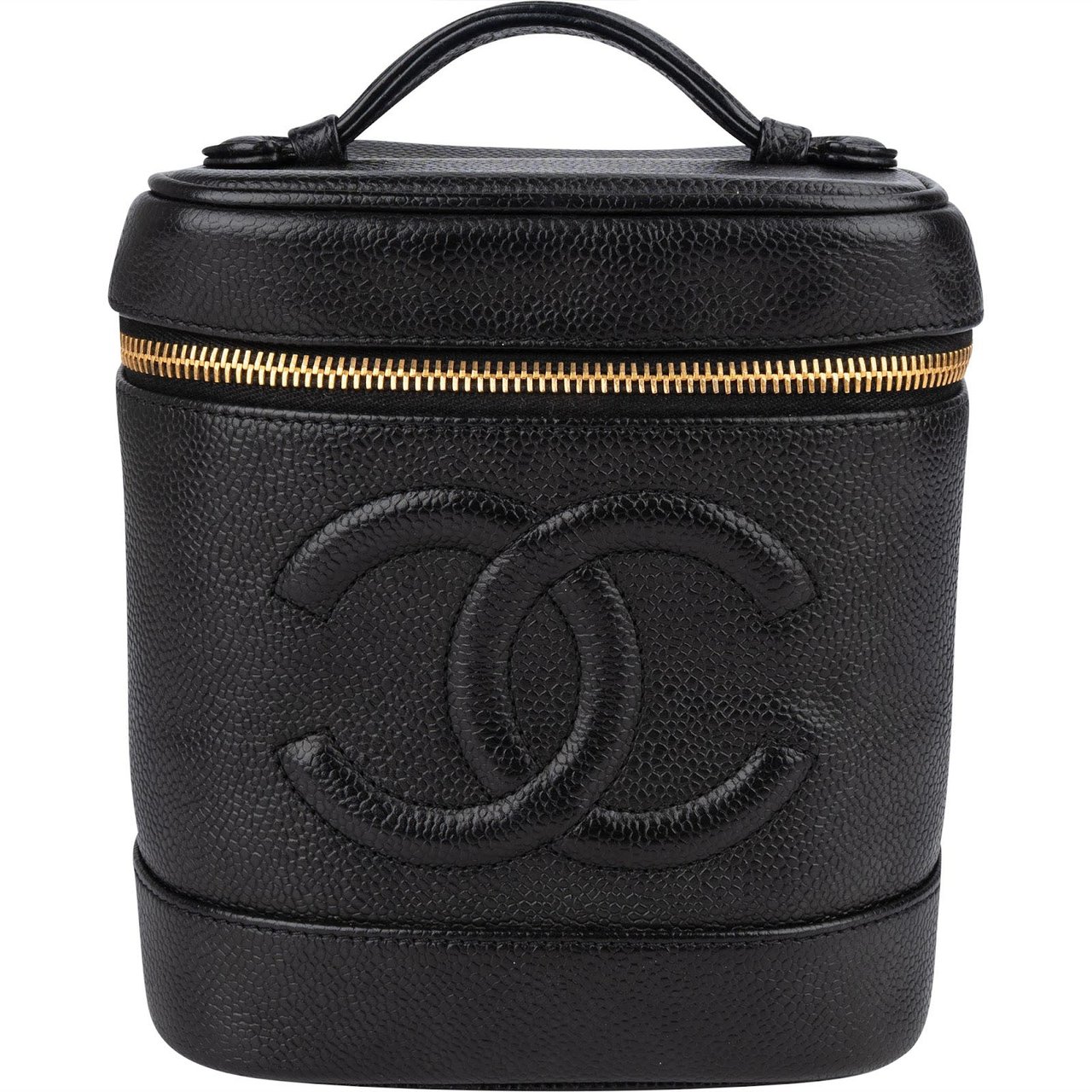 Chanel Chanel Caviar Leather CC Vanity Case Handbag Zwart
