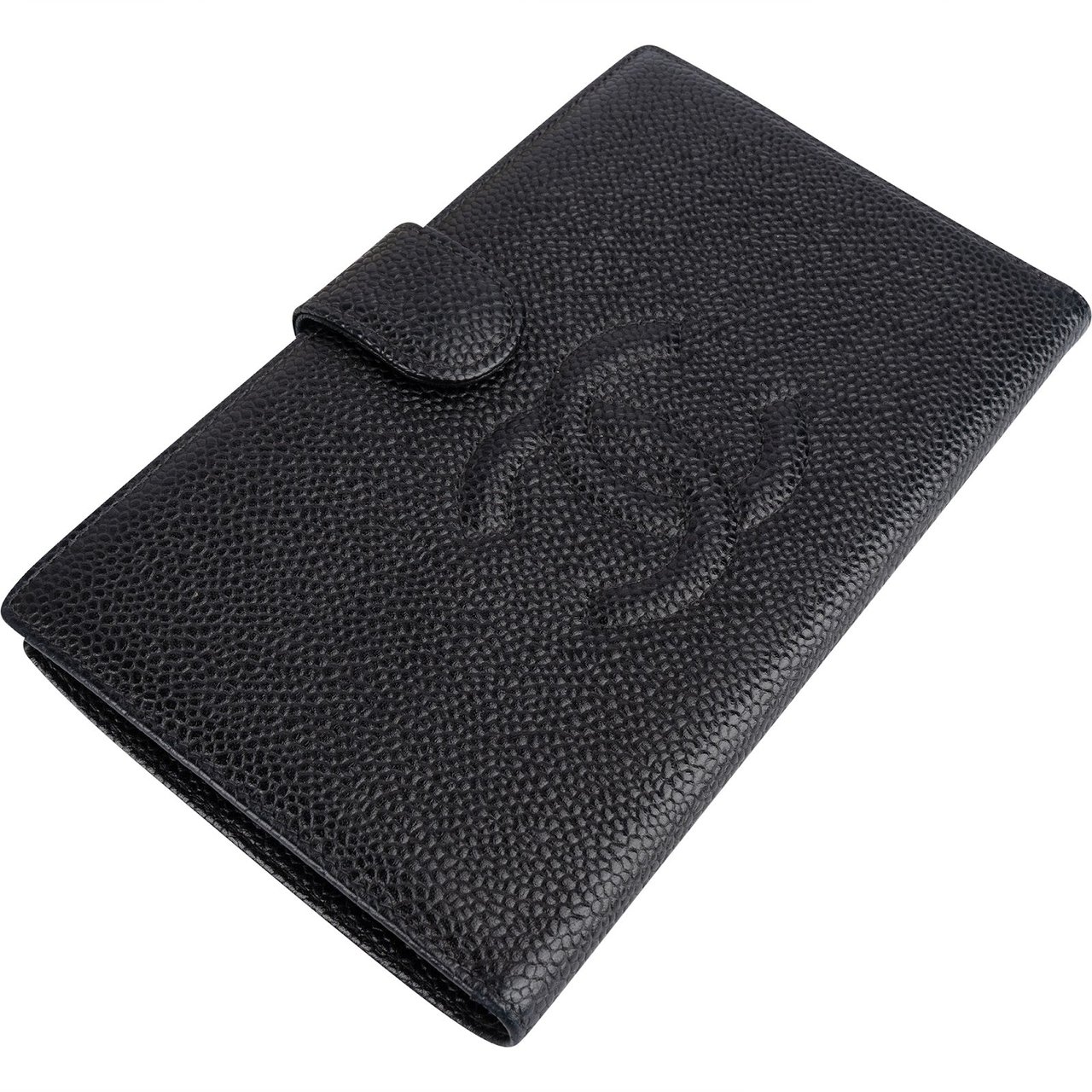 Chanel Chanel Caviar Leather CC Bifold Wallet Zwart