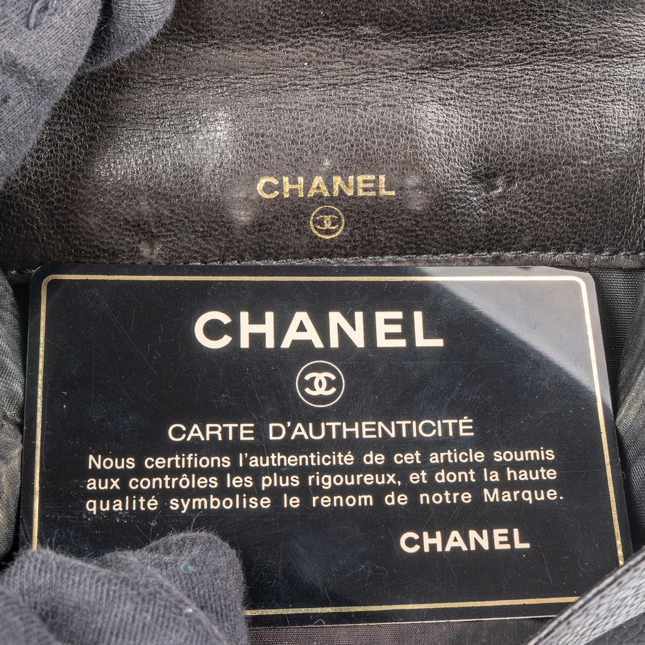 Chanel Chanel Caviar Leather Timeless CC Bifold Wallet Zwart