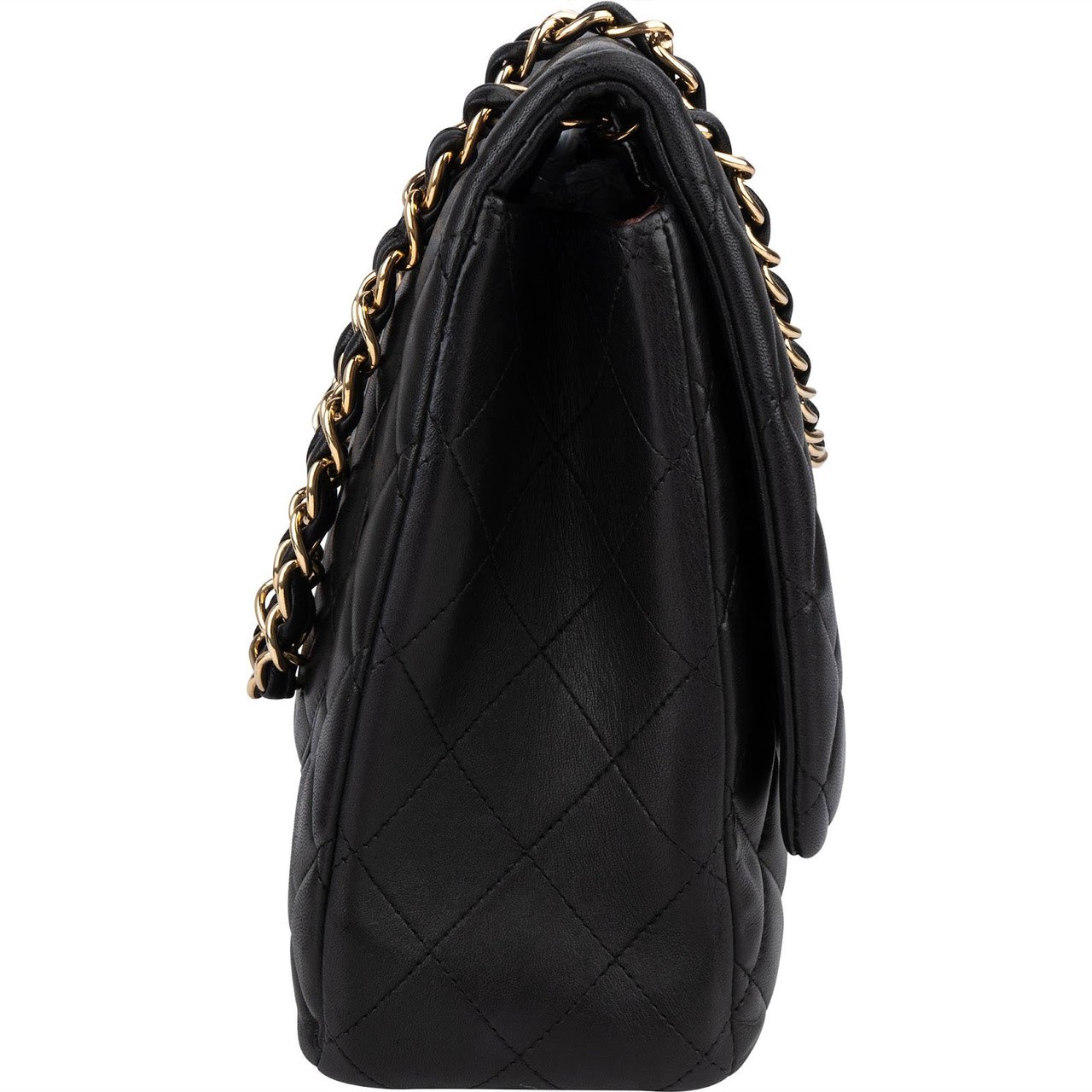 Chanel Quilted Lambskin Maxi Single Flap Crossbody Bag Zwart