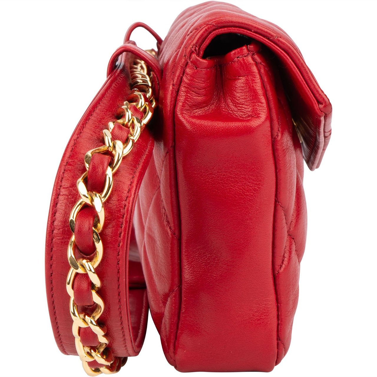 Chanel Chanel Quilted Lambskin CC Belt Crossbody Bag Rood