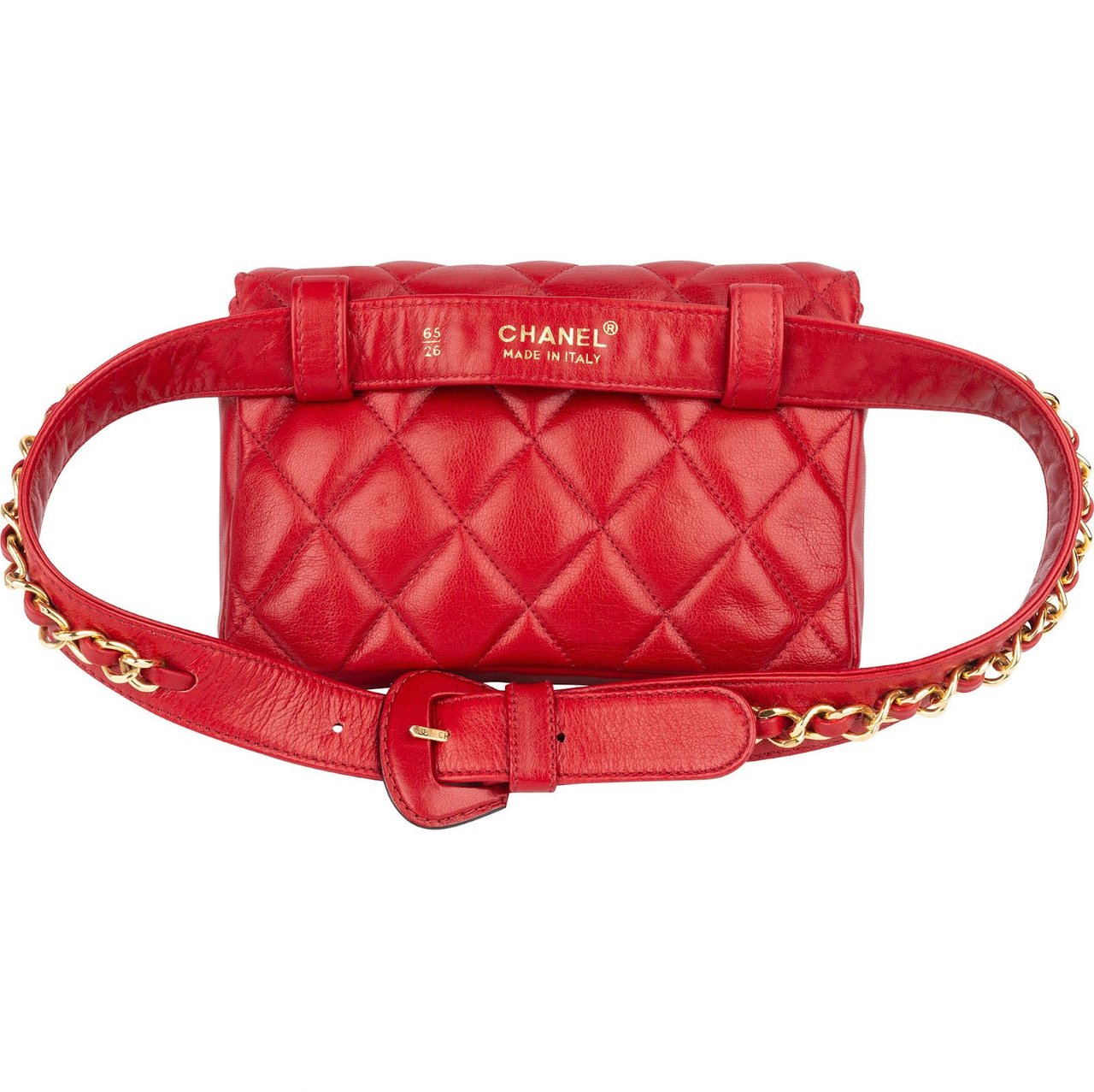 Chanel Chanel Quilted Lambskin CC Belt Crossbody Bag Rood
