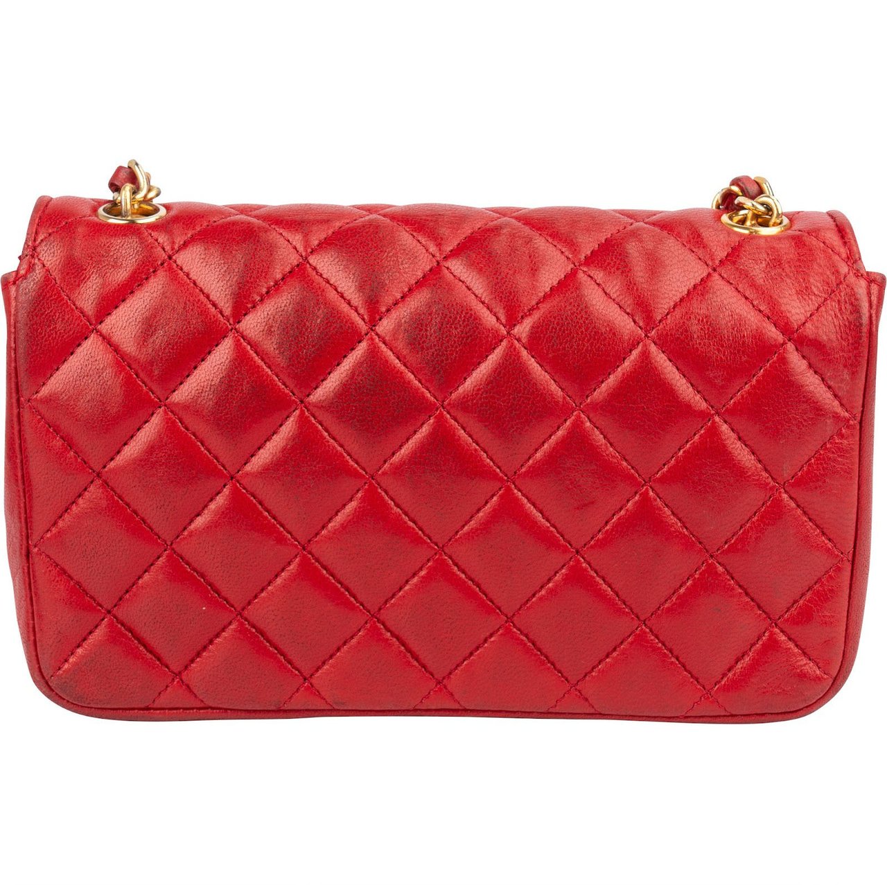 Chanel Chanel Quilted Lambskin 24K Gold Small Single Flap Crossbody Bag Rood