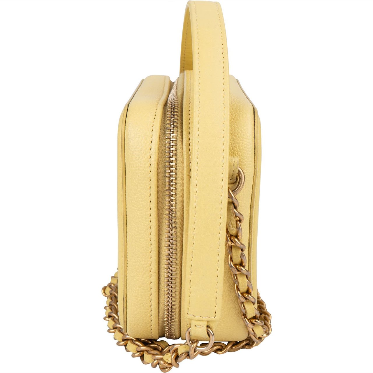 Chanel Chanel Quilted Caviar Leather CC Filigree Crossbody Bag Geel