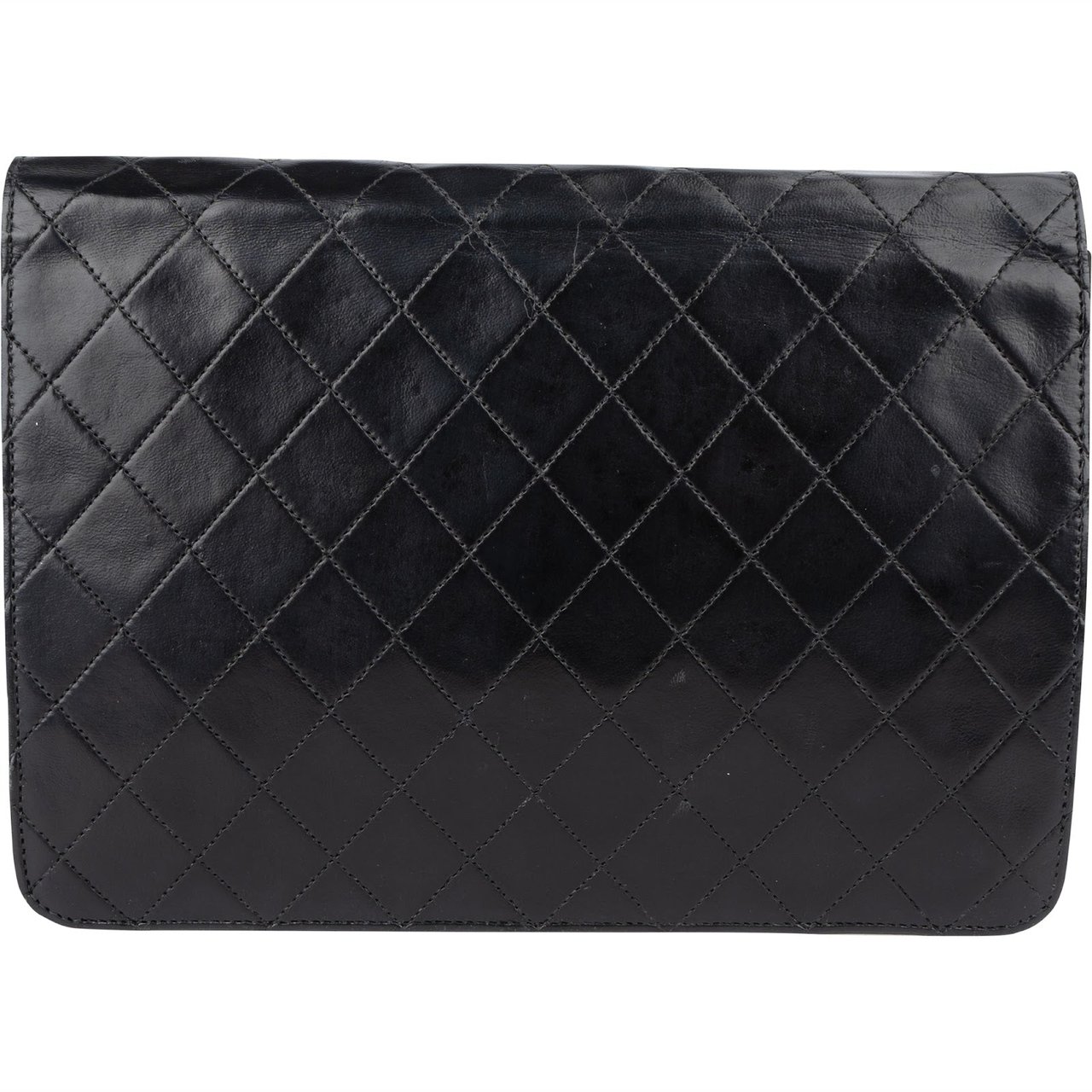 Chanel Chanel Quilted Lambskin CC Single Flap Shoulder Bag Zwart