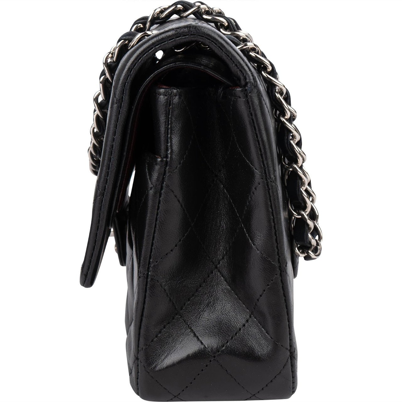 Chanel Chanel Quilted Lambskin Medium Double Flap Crossbody Bag Zwart