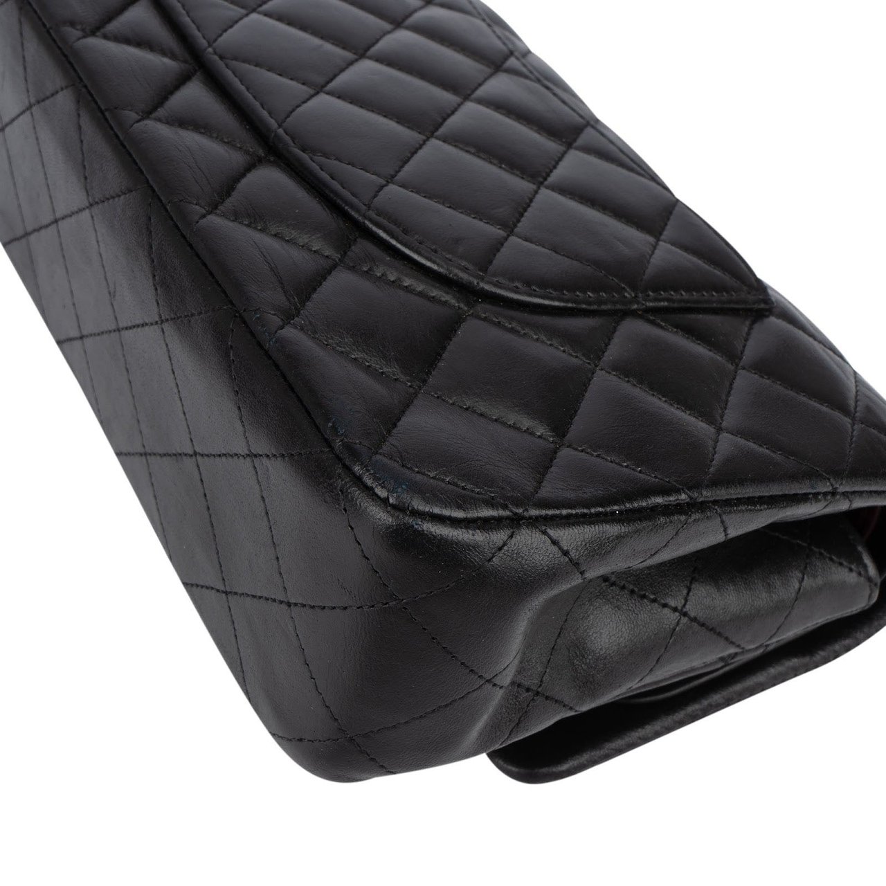 Chanel Chanel Quilted Lambskin Medium Double Flap Crossbody Bag Zwart