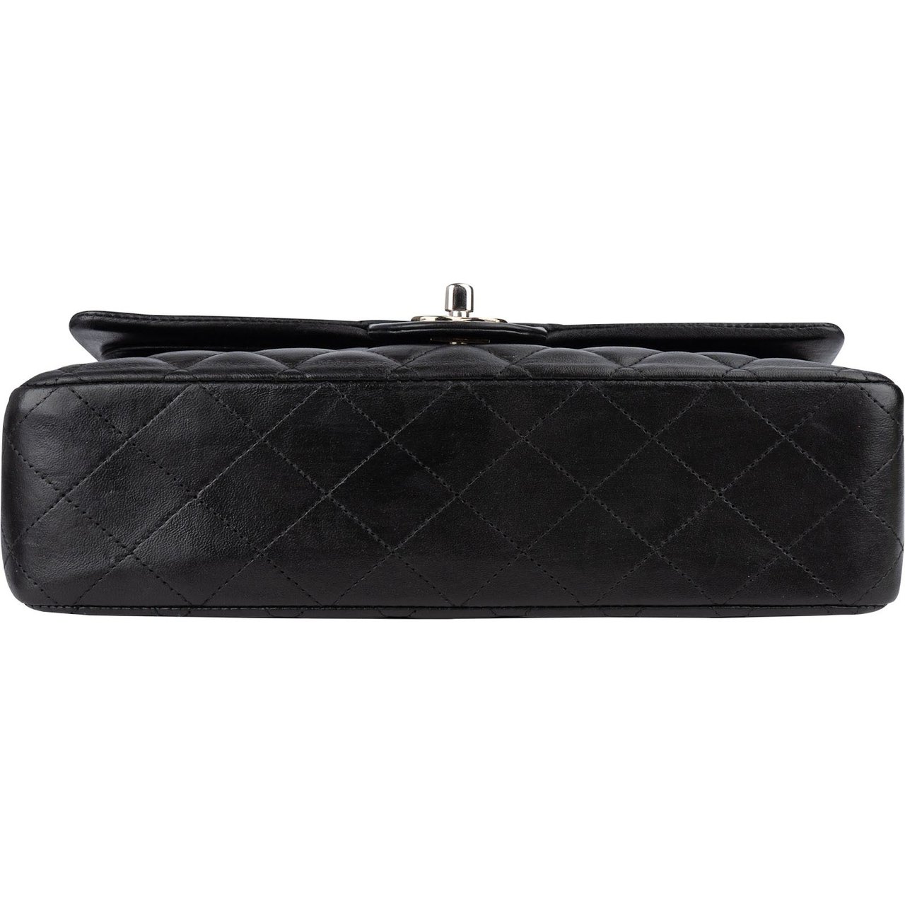 Chanel Chanel Quilted Lambskin Medium Double Flap Crossbody Bag Zwart