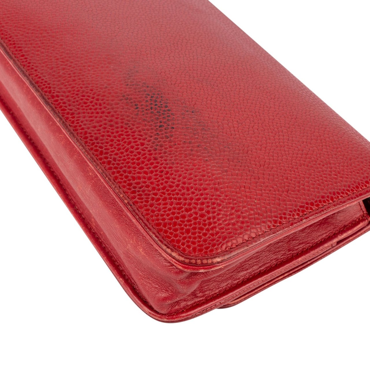 Chanel Chanel Caviar Leather CC Wallet On Chain Crossbody Bag Rood