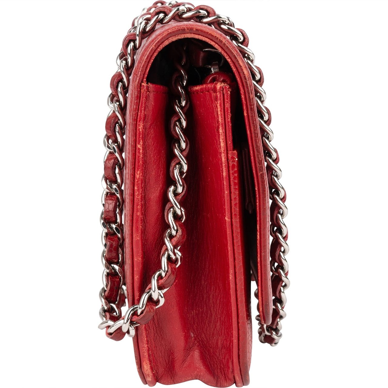 Chanel Chanel Caviar Leather CC Wallet On Chain Crossbody Bag Rood