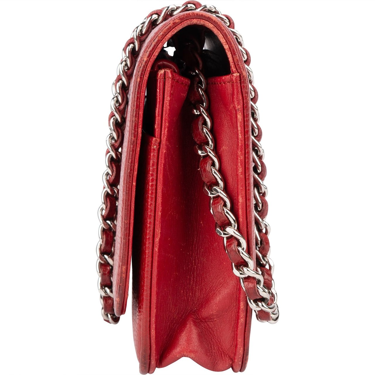 Chanel Chanel Caviar Leather CC Wallet On Chain Crossbody Bag Rood