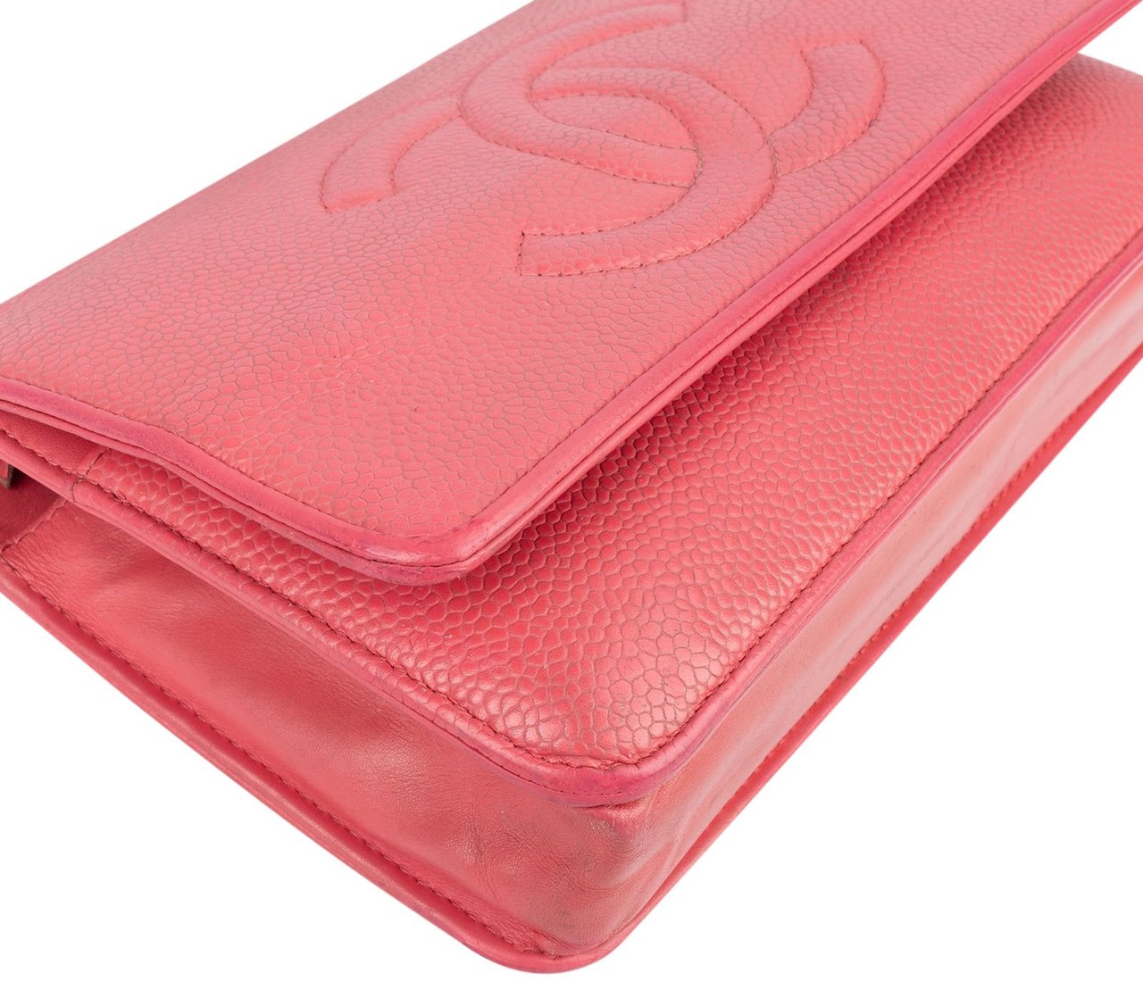 Chanel Chanel Caviar Leather CC Wallet On Chain Crossbody Bag Rood