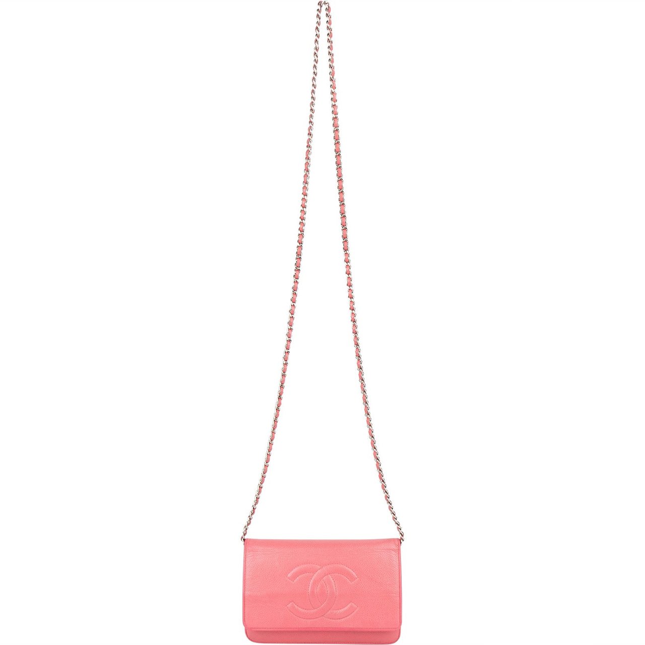 Chanel Chanel Caviar Leather CC Wallet On Chain Crossbody Bag Rood
