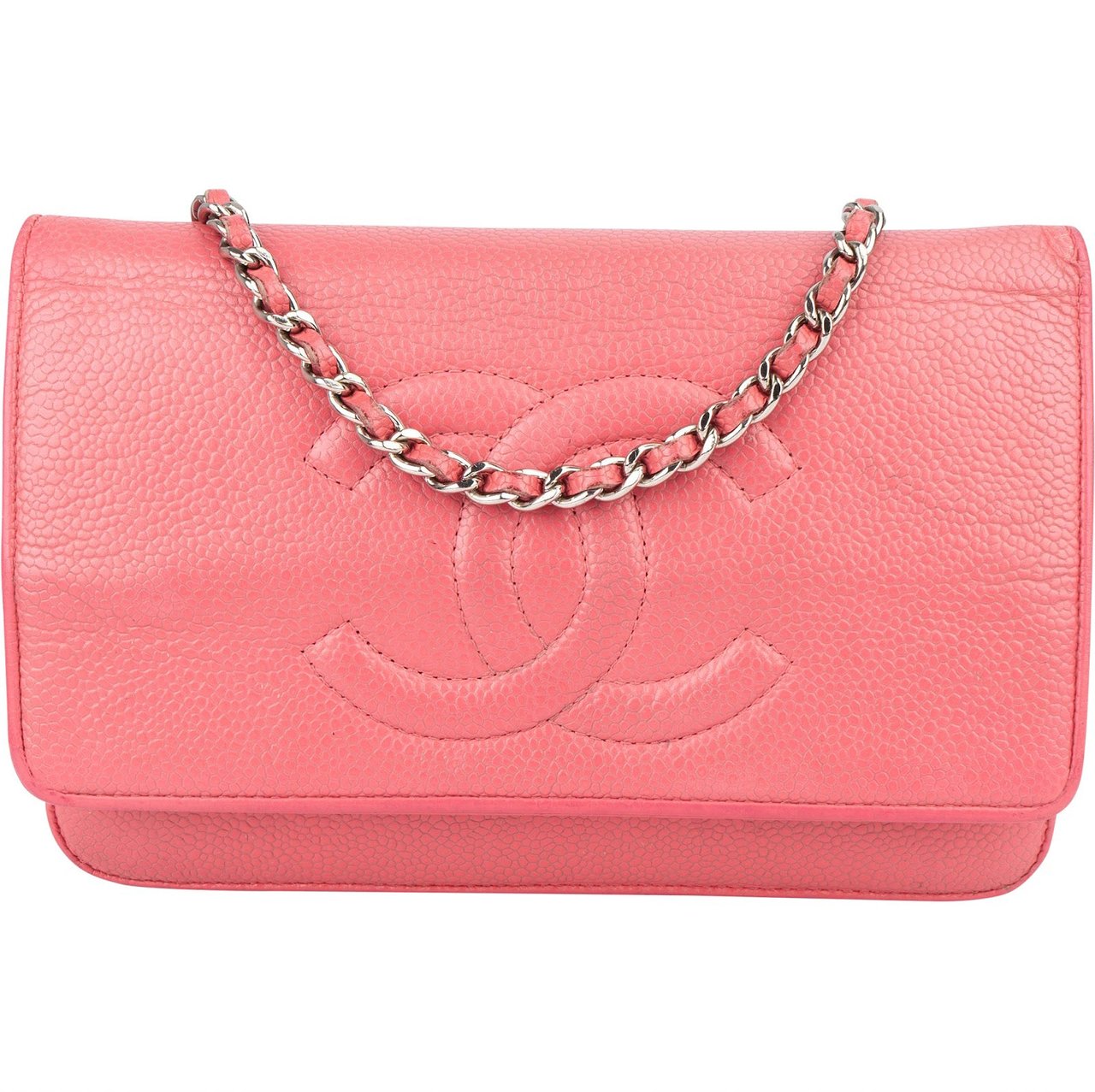 Chanel Chanel Caviar Leather CC Wallet On Chain Crossbody Bag Rood
