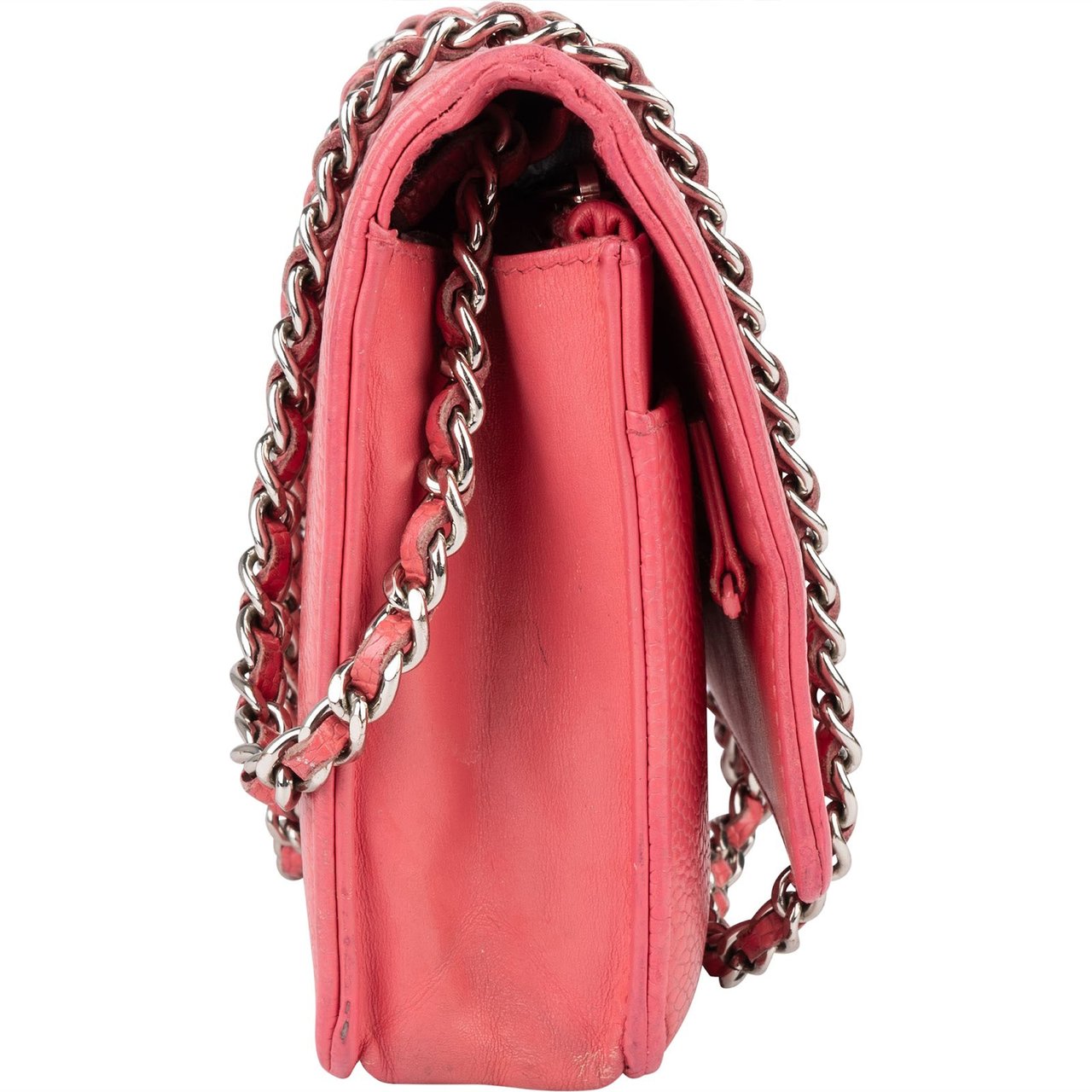 Chanel Chanel Caviar Leather CC Wallet On Chain Crossbody Bag Rood