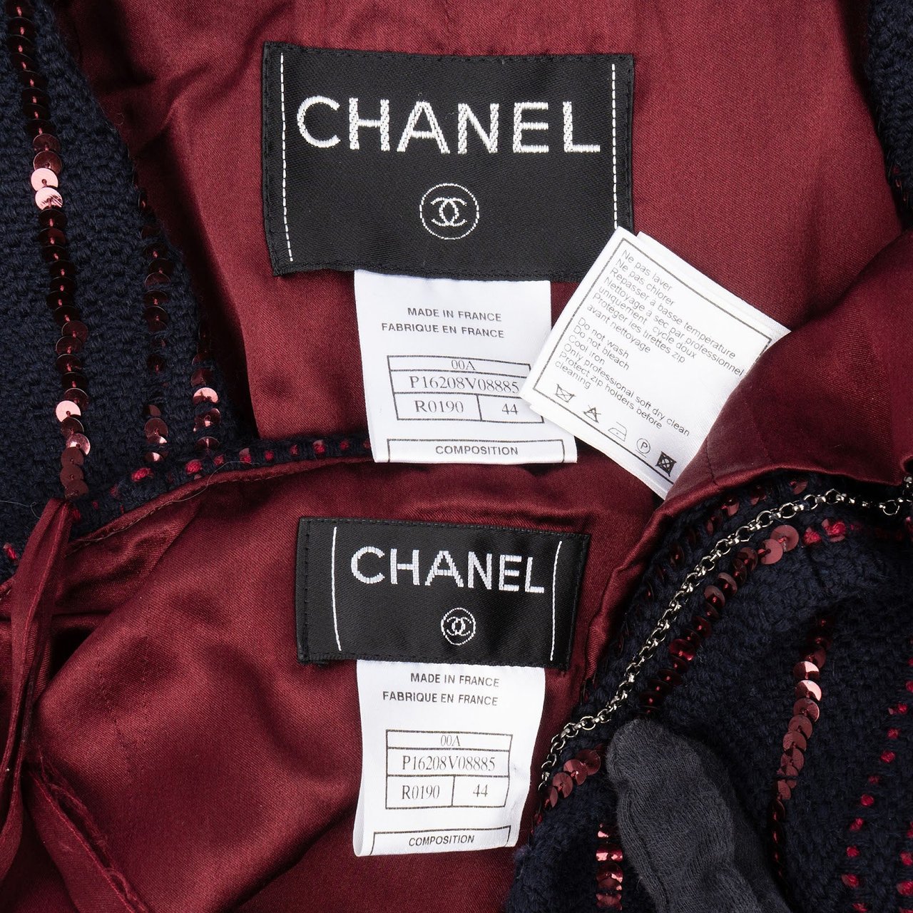 Chanel Chanel Multicolor Sequin Tweed Runway Costume Set (FR 44 / DE 42) Navy