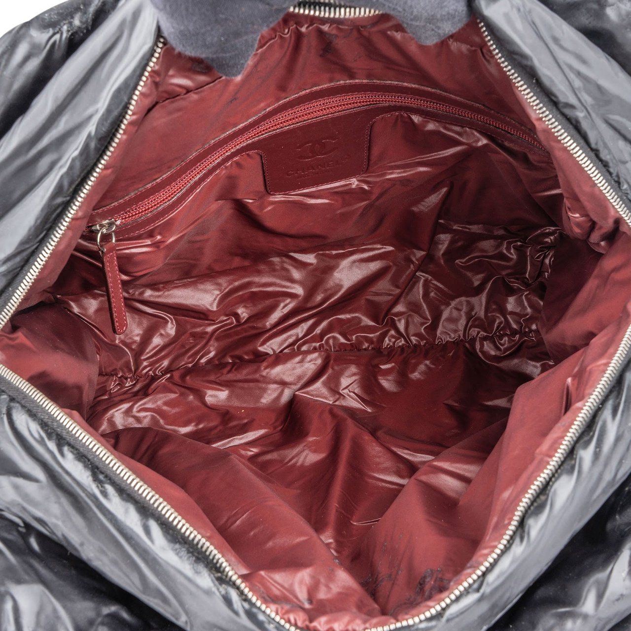 Chanel Chanel Quilted Nylon Coco Cocoon Tote Handbag Zwart