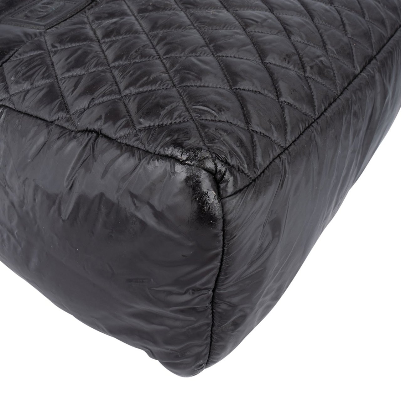 Chanel Chanel Quilted Nylon Coco Cocoon Tote Handbag Zwart