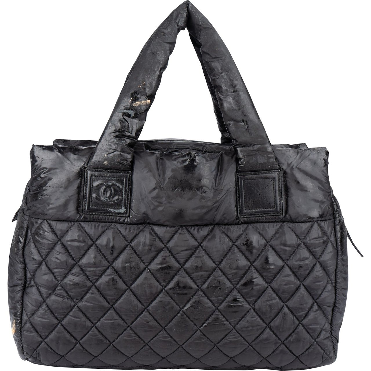 Chanel Chanel Quilted Nylon Coco Cocoon Tote Handbag Zwart