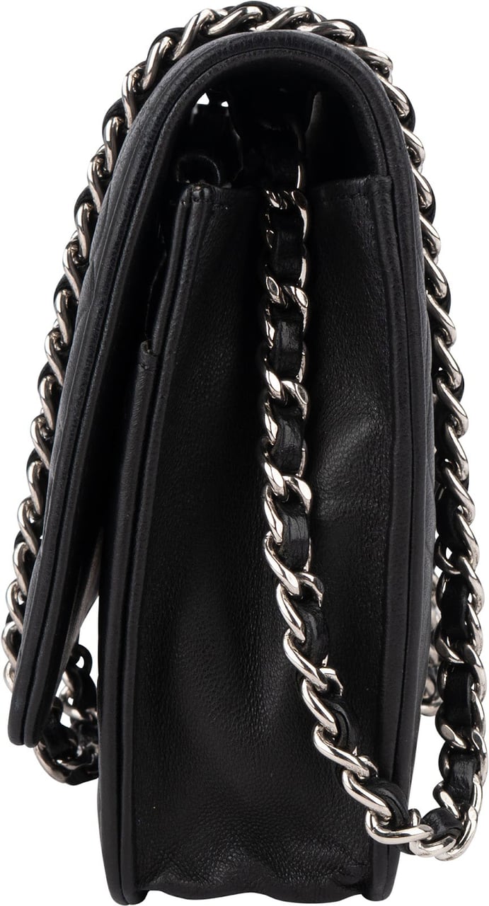 Chanel Chanel Camellia Lambskin Wallet On Chain Crossbody Bag Zwart