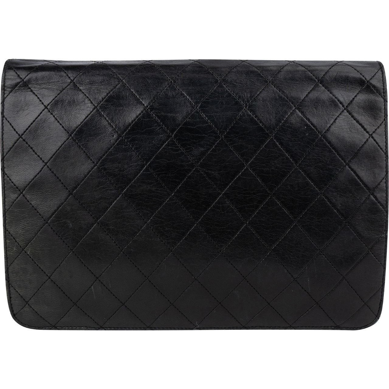 Chanel Chanel Quilted Lambskin 24K Gold Single Flap Shoulder Bag Zwart