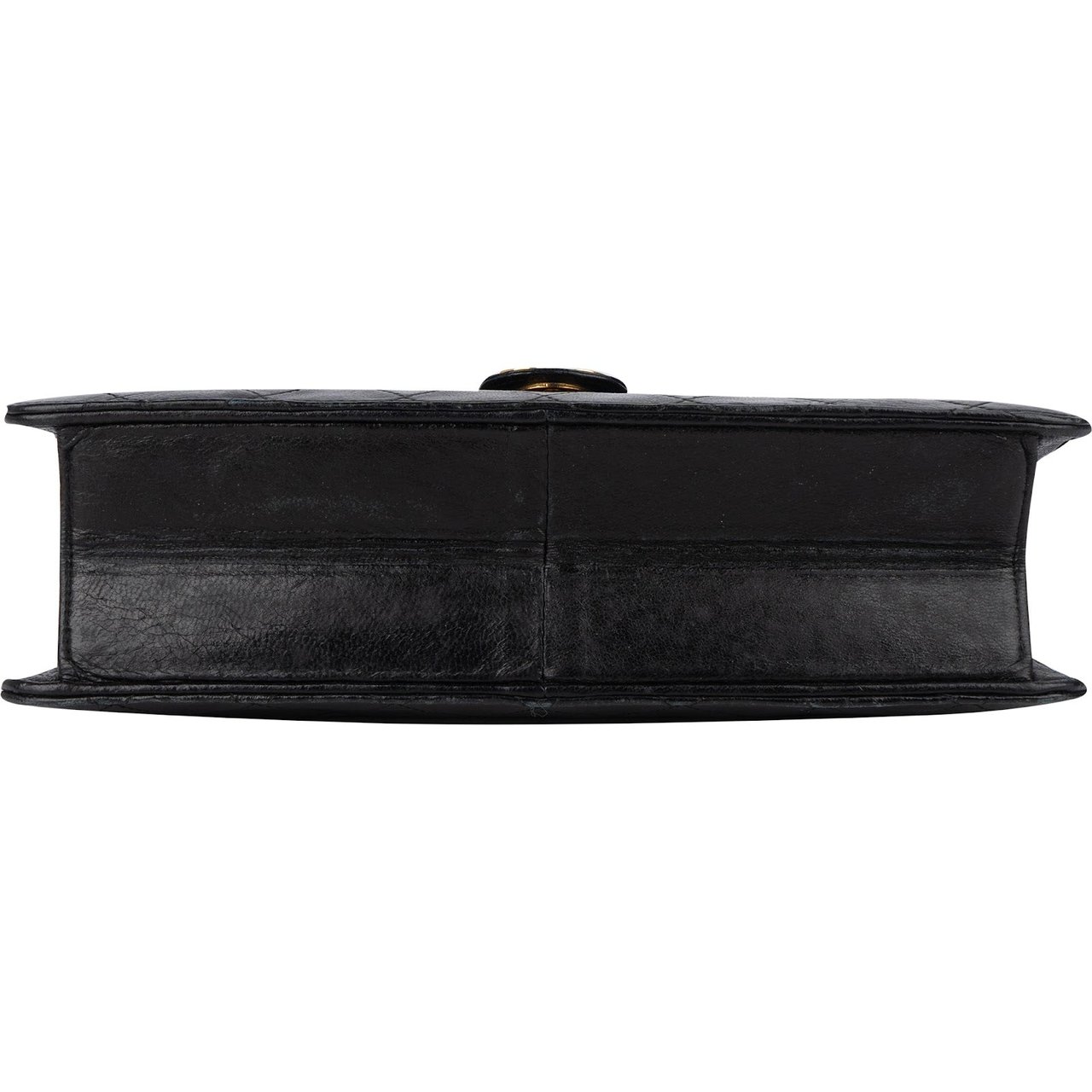 Chanel Chanel Quilted Lambskin 24K Gold Single Flap Shoulder Bag Zwart