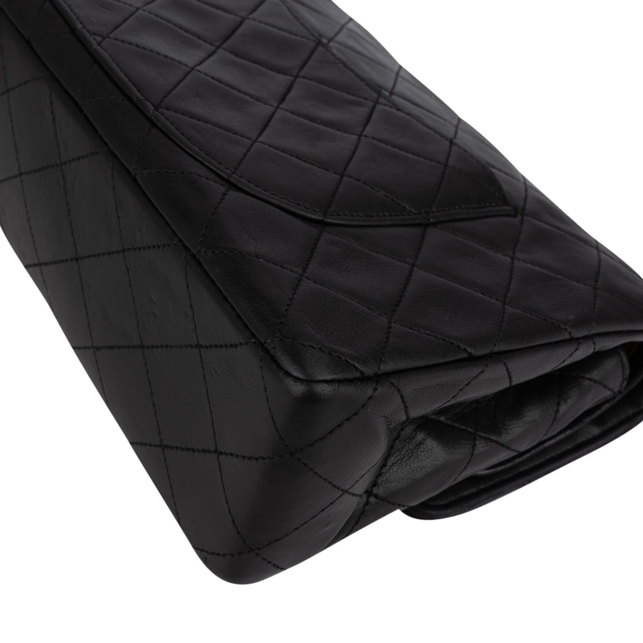 Chanel Chanel Quilted Lambskin 24K Gold Double Flap Crossbody Bag Zwart