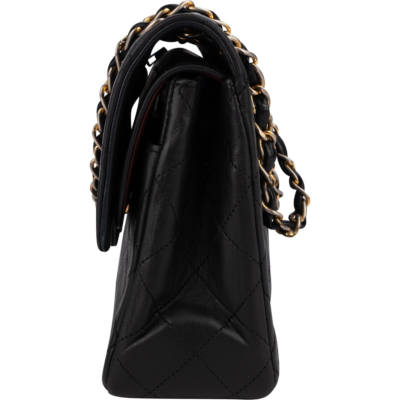 Chanel Chanel Quilted Lambskin 24K Gold Double Flap Crossbody Bag Zwart