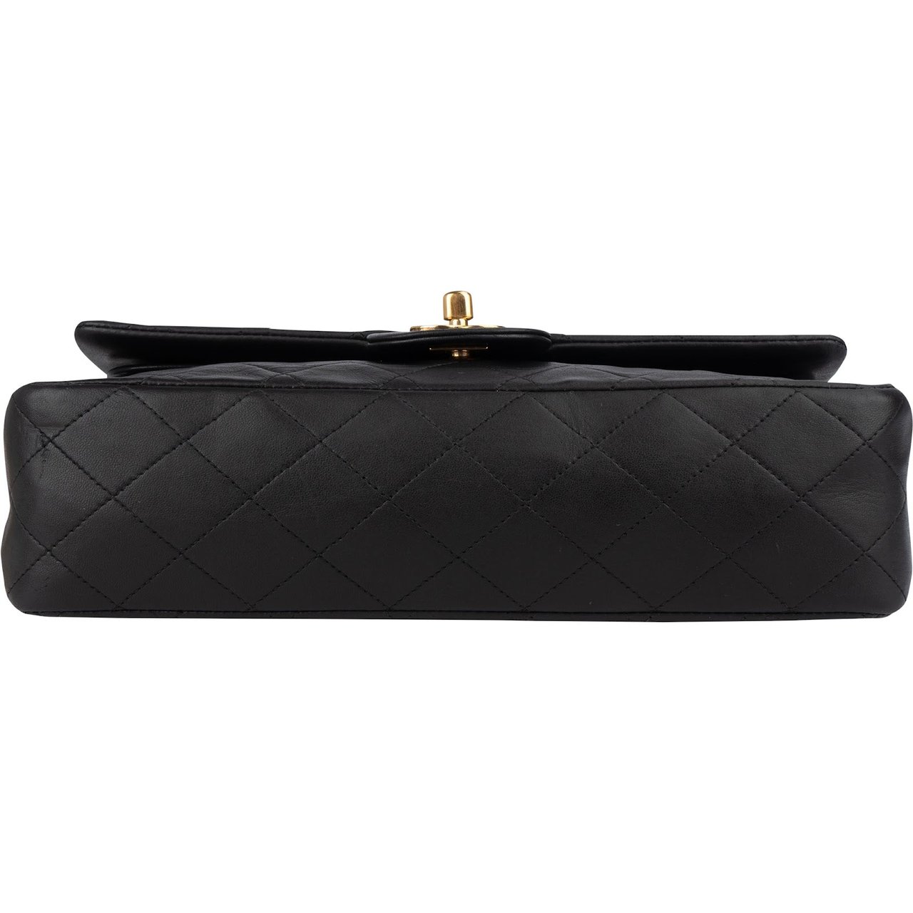 Chanel Chanel Quilted Lambskin 24K Gold Medium Double Flap Crossbody Bag Zwart