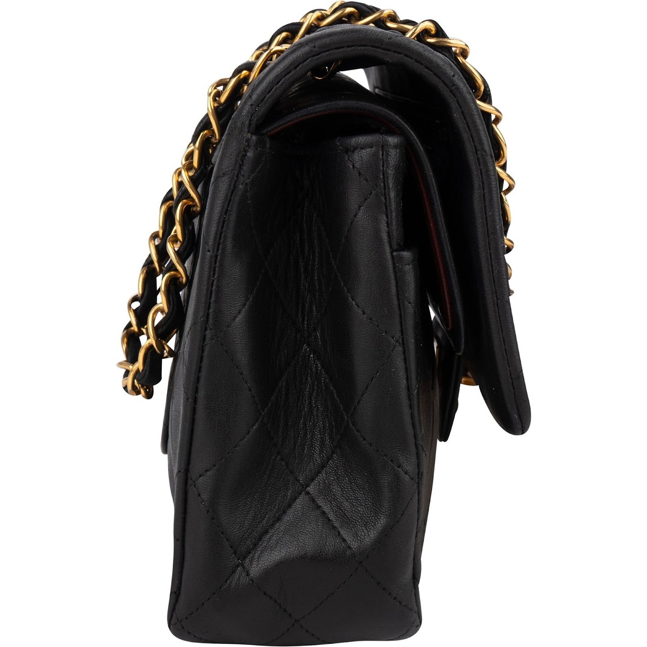 Chanel Chanel Quilted Lambskin 24K Gold Medium Double Flap Crossbody Bag Zwart