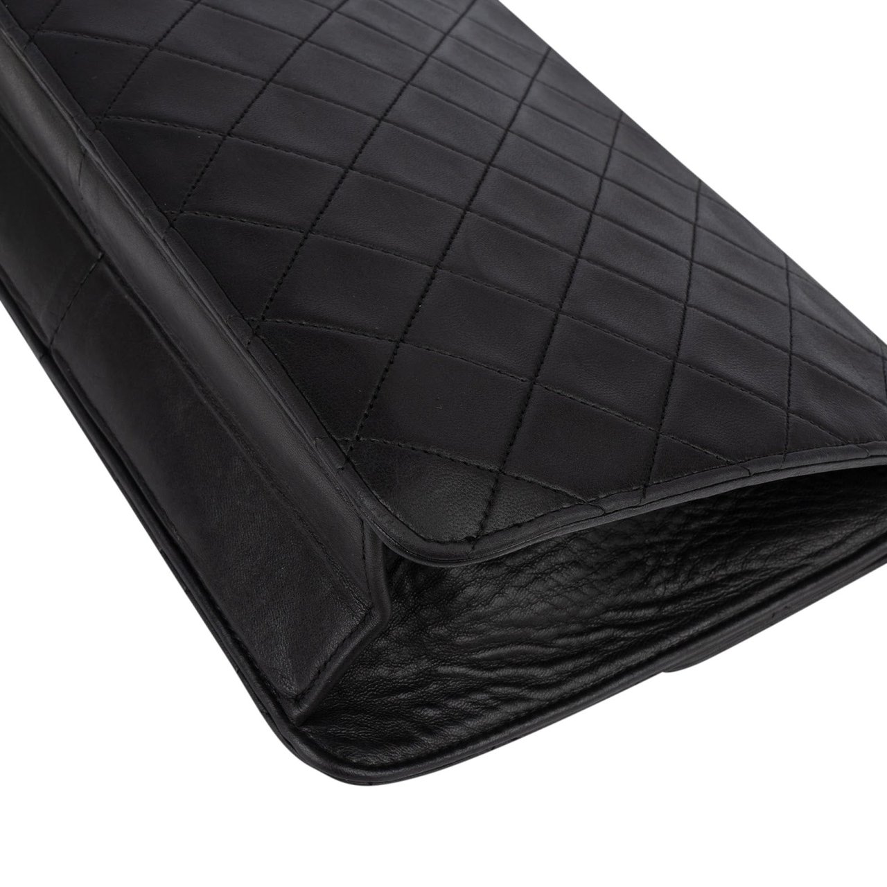 Chanel Chanel Quilted Lambskin 24K Gold Single Flap Crossbody Bag Zwart