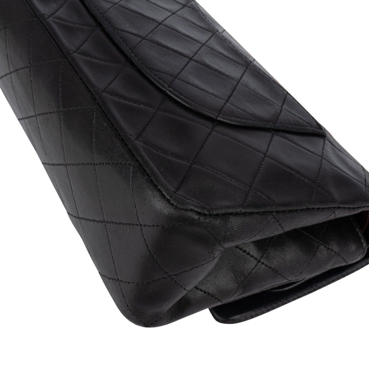 Chanel Chanel Quilted Lambskin 24K Gold Medium Double Flap Crossbody Bag Zwart