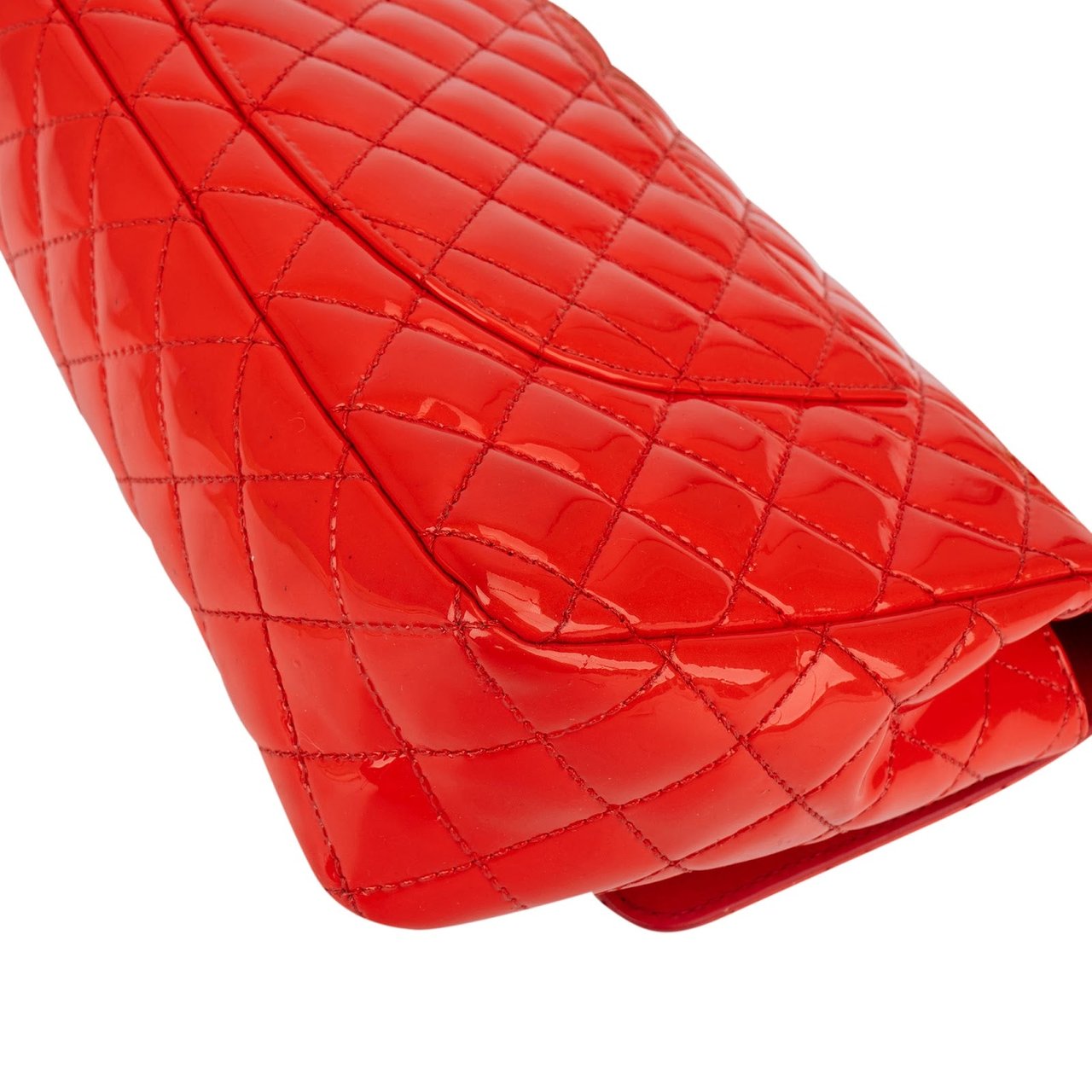 Chanel Chanel Quilted Patent Leather Valentine Single Flap Crossbody Bag Rood