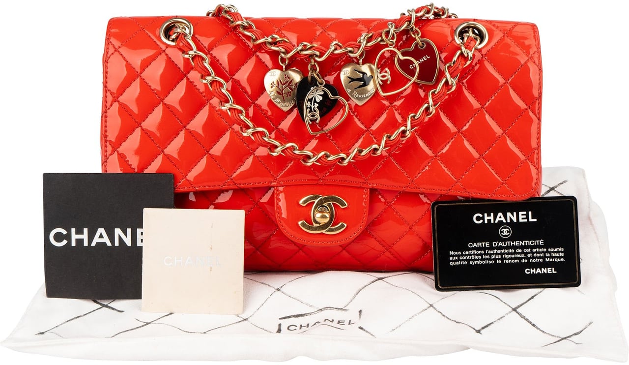 Chanel Quilted Patent Leather Valentine Single Flap Crossbody Bag Rood
