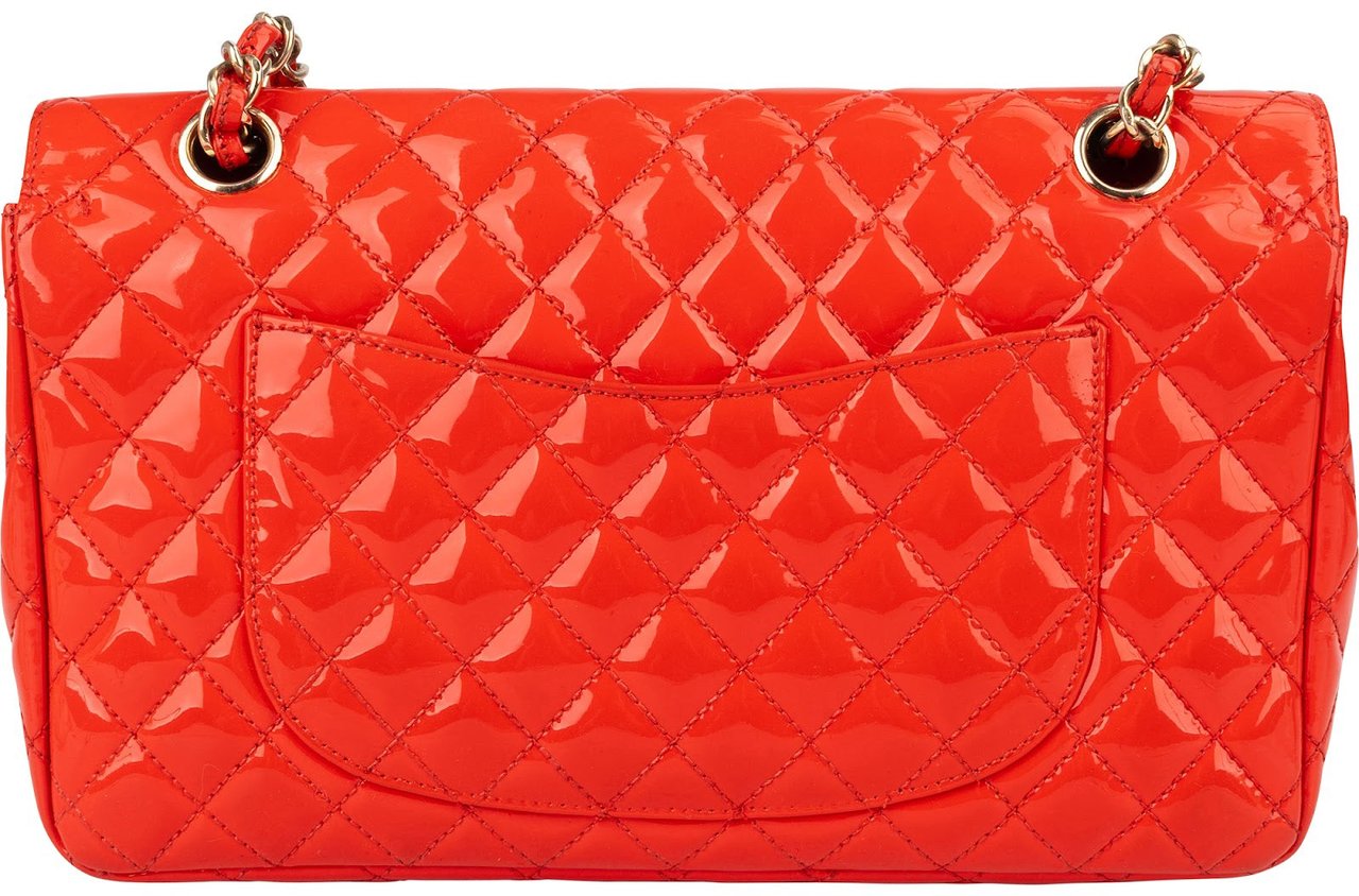 Chanel Quilted Patent Leather Valentine Single Flap Crossbody Bag Rood