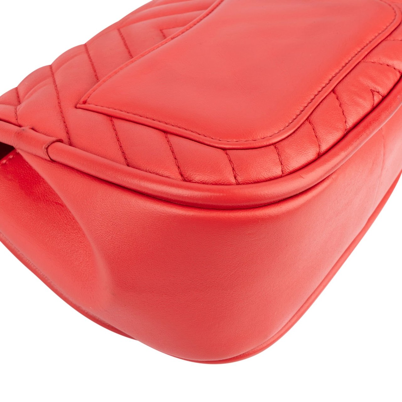 Chanel Chanel Chevron Lambskin Single Flap Top Handle Crossbody Bag Rood