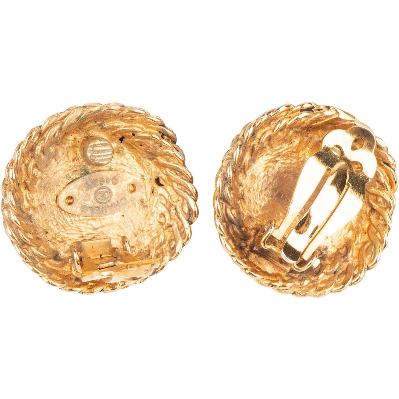 Chanel Chanel Faux Pearl Rope Clip-On Earrings Goud