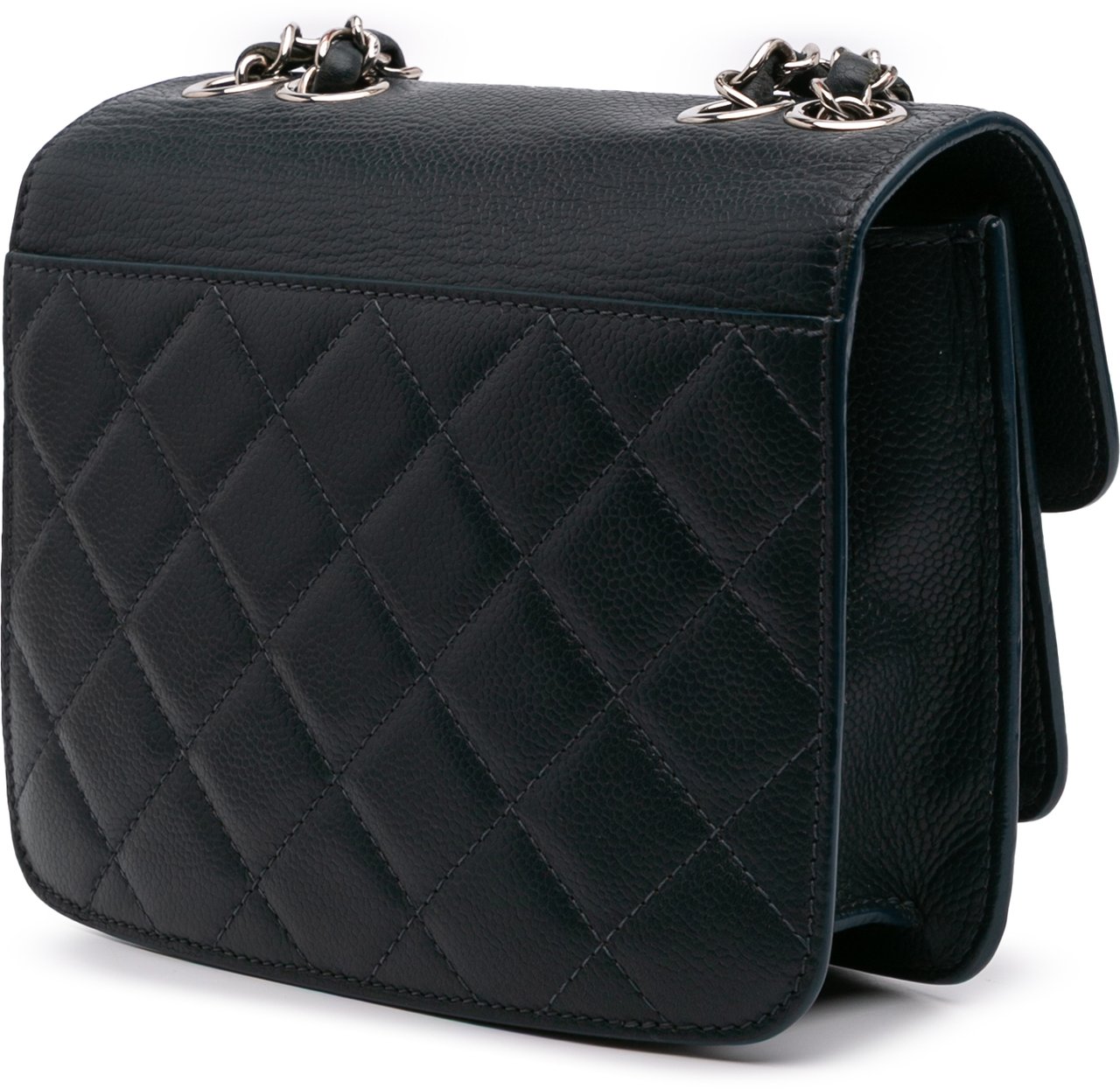 Chanel Mini Quilted Caviar CC Box Flap Blauw