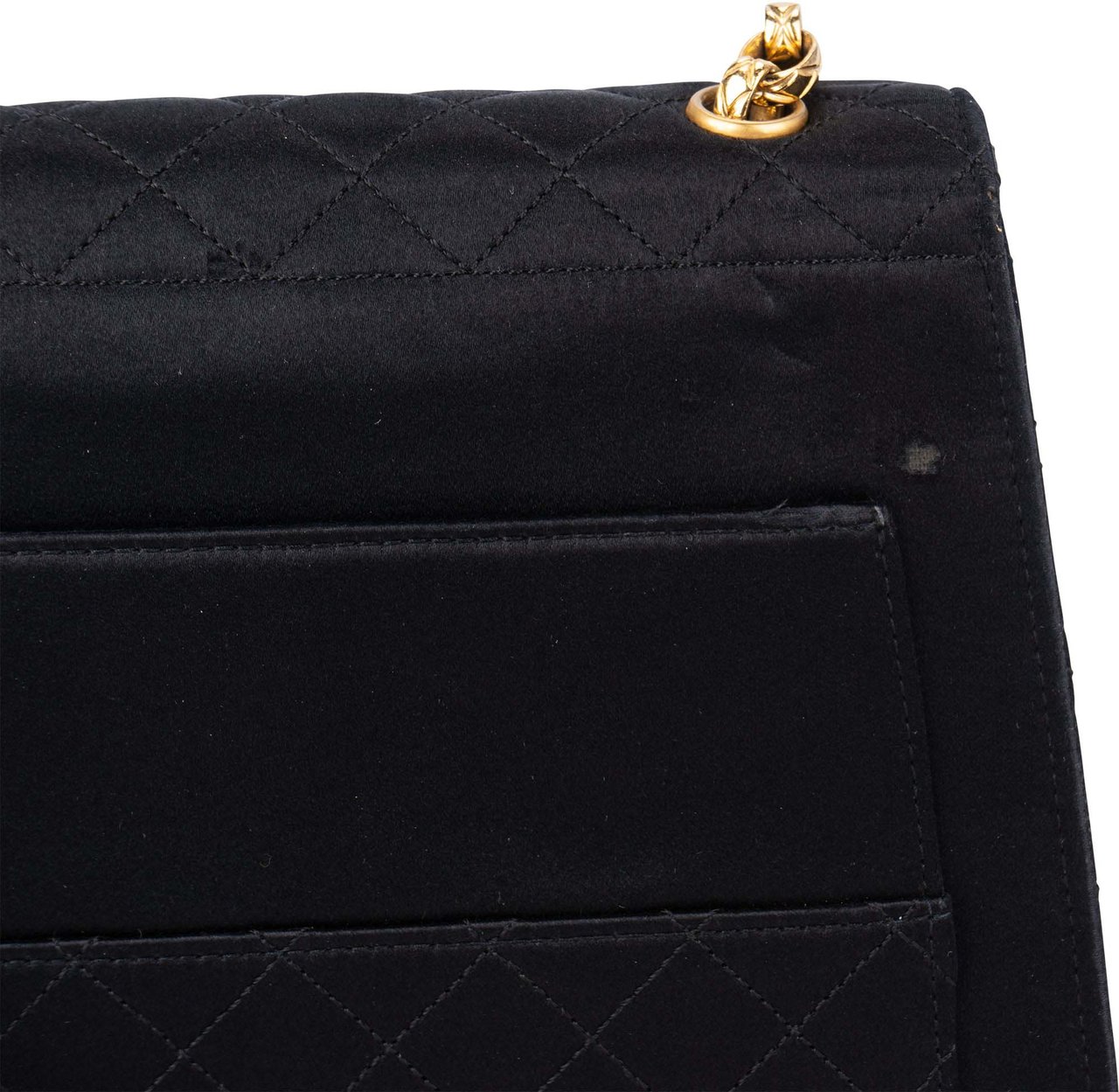 Chanel Chanel Stich Satin 24K Gold Single Flap Crossbody Bag Divers